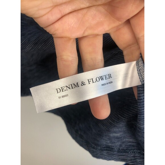 Denim And Flower Ricky Singh Women’s Size Small Blue Striped Hoodie "Have Faith" - Picture 4 of 9